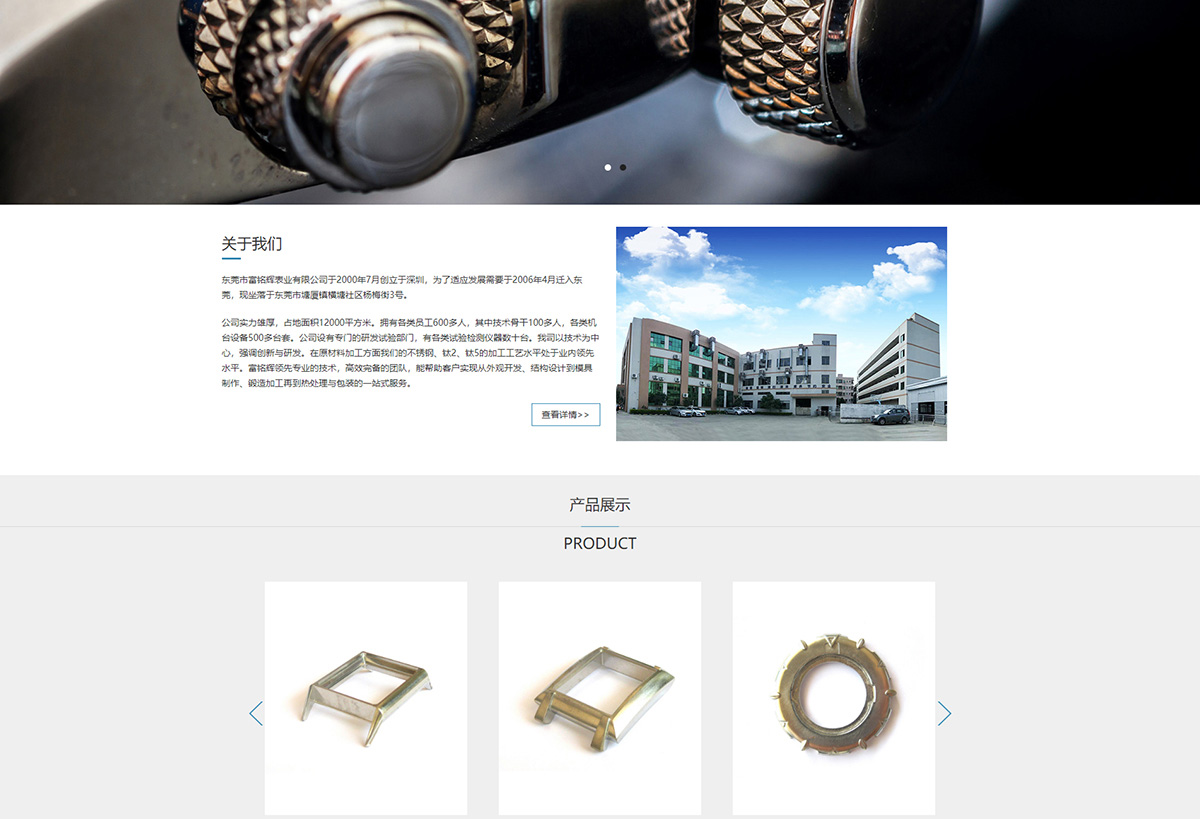 东莞讯友网络富铭辉表业网站建设案例2